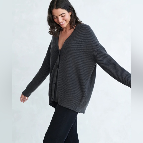 Jenni Kayne Sweaters - Jenni Kayne Cashmere Cocoon Cardigan Sweater Carbon Grey Size Small